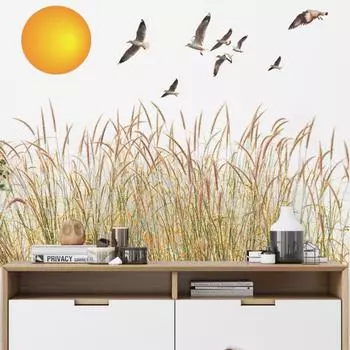 2 шт./компл., эстетические красивые наклейки на стену, ПВХ, креативная наклейка с изображением восхода и пейзажа, декор для дома 2Pcs/Set