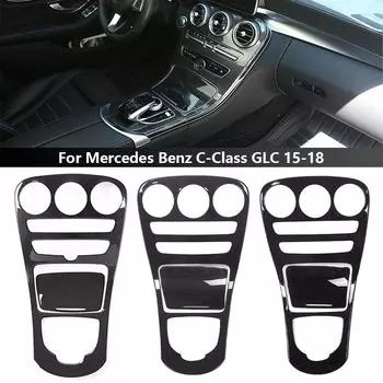 2 шт./компл. автомобильная центральная консоль рычага переключения передач крышка отделка карбоновый узор для Mercedes Benz C GLC 15-18 1