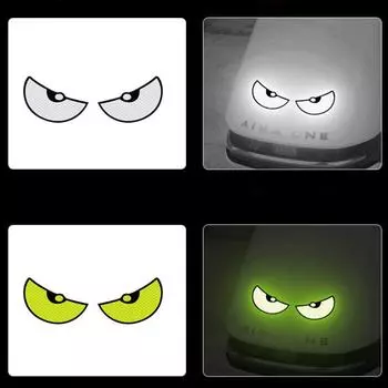 2 шт./компл. автомобильные аксессуары защитные светоотражающие полоски PET кошачий глаз наклейки на окна смешные ночные предупреждения наклейки белый
