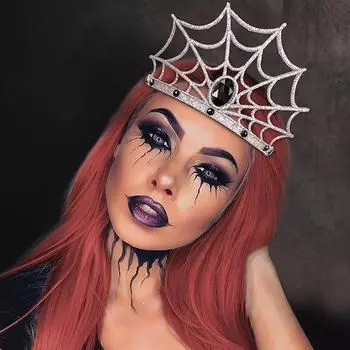 2 шт./компл., блестящая повязка на голову для косплея, королевская корона паука, готическая Алмазная паутина