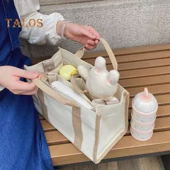 2 шт./компл., большая холщовая сумка для женщин, многофункциональная сумка большой емкости для матери и ребенка с отделениями, холщовая большая сумка, сумка с несколькими карманами белый