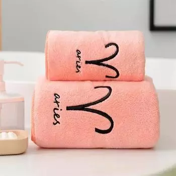 2 шт./компл., большое мягкое банное полотенце с созвездием, мягкие впитывающие вышитые простыни для ванной с вышивкой, набор банных полотенец 35*75+70*140 серый/белый