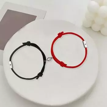 2 шт./компл., браслет со звездой и луной из сплава, браслет для пары, магнитный присоска, плетеная веревка, регулируемые одинаковые браслеты для парня и подруги красный