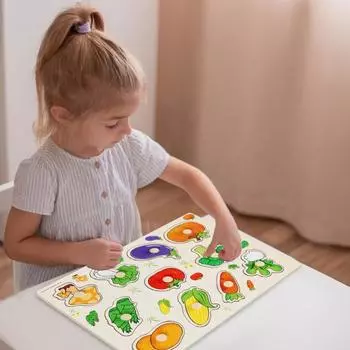 2 шт./компл. деревянная головоломка игра-головоломка на сопоставление красочные фрукты овощи дошкольное обучение головоломка игрушка