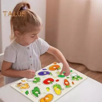 2 шт./компл. деревянная головоломка, игра на сопоставление, красочные фрукты, овощи, дошкольная обучающая игрушка-головоломка для малышей, мальчиков и девочек, обучающая игрушка-головоломка на сопоставление 2pcs