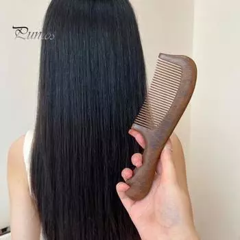 2 шт./компл. деревянная расческа для волос с мелкими широкими зубьями, антистатическая расческа для массажа кожи головы для мужчин и женщин, ручная работа, натуральная деревянная расческа 1 Set