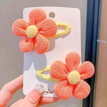 2 шт./компл. детские милые тканевые цветочные парные заколки для волос аксессуары для девочек шпилька