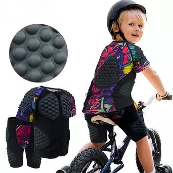 2 шт./компл., детские молодежные защитные компрессионные рубашки с короткими/длинными рукавами, шорты с набедренными подушечками для футбола, баскетбола, сноуборда YS жёлтый