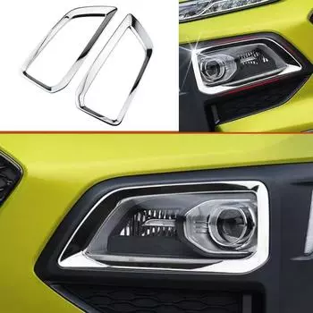 2 шт./компл. для Hyundai Kona Kauai 2017-2022, передняя противотуманная фара, украшение, отделка блестками, автомобильные аксессуары серебряный
