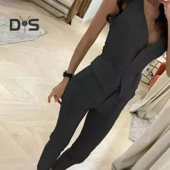 2 шт./компл. формальный женский летний наряд OL стиль шикарный чистый цвет леди куртка брюки XL серый