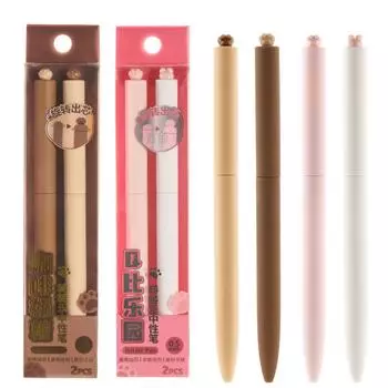 2 шт./компл. гелевая ручка в стиле кота для студентов, креативная канцелярская гелевая ручка с изображением кошачьей лапы, 0,5 мм, черные чернила, ручка для скрапбукинга, школьная ручка