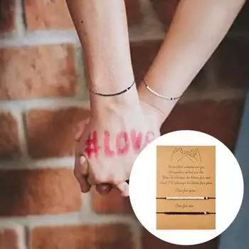 2 шт./компл., гладкая поверхность, нежный плетеный браслет, винтажный наряд, простой плетеный браслет с маленькими бусинами, ювелирный аксессуар чёрный