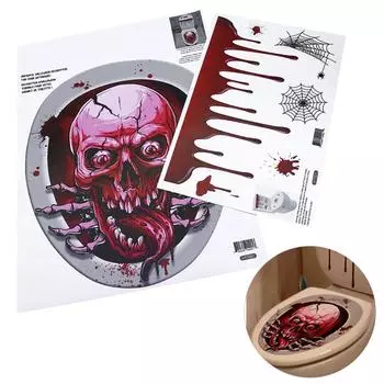 2 шт./компл. Хэллоуин крышка сиденья унитаза наклейка наклейка DIY ванная комната дом страшный ужас вечеринка украшение