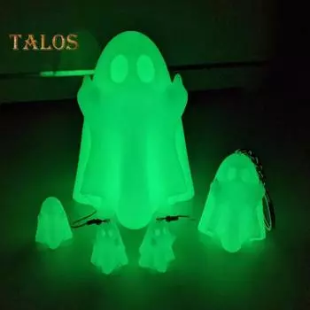 2 шт./компл. Хэллоуин Призрак Фигурка Брелок Светящиеся в темноте 3D Печатные солнцезащитные очки Средний палец Призрак Статуэтка из смолы Скульптура Украшение для рабочего стола B