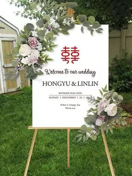 2 шт./компл. искусственные цветы, свадебный приветственный знак, цветы, искусственная свадебная арка, цветы, свадебная уличная арка, цветочные цветы, принадлежности для декора вечеринки фиолетовый