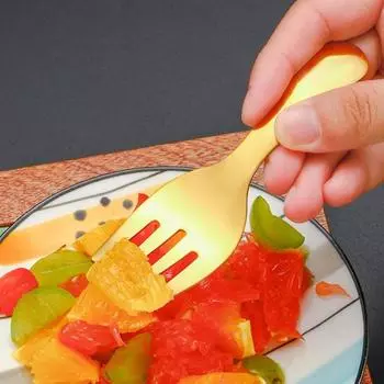 2 шт./компл. из нержавеющей стали, детская ложка, набор вилок с короткой ручкой, зеркальная полировка, мини-мороженое, десерт, чай, суп, ложка, набор вилок, кухонные столовые приборы, посуда серебряный