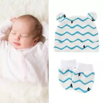 2 шт./компл., комплект перчаток для малышей, милый узор, защита лица, хлопковые варежки-царапины для новорожденных на лето жёлтый