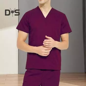 2 шт./компл., комплект унисекс больничной формы, комплект с v-образным вырезом и короткими рукавами, карманами, топы с эластичной резинкой на талии, комплект штанов для бега, быстросохнущий костюм для салона красоты, стоматологической медсестры M темно-си