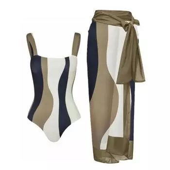 2 шт./компл., комплект женской юбки-монокини, одинаковый по цвету, обтягивающий, консервативный, быстросохнущий, мягкий, женский, пляжный, купальный костюм, комплект макси-юбки на шнуровке 2XL розы красного