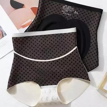 2 шт./компл. компрессионное нижнее белье с высокой талией, корректирующее талию, бесшовное женское нижнее белье, трусики M чёрный