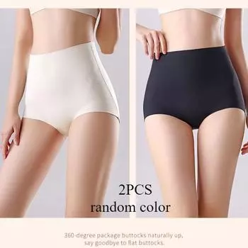 2 шт./компл. компрессионное нижнее белье с высокой талией, корректирующее талию, бесшовное женское нижнее белье, трусики M красный