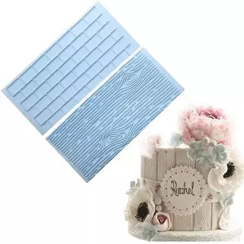 2 шт./компл. кора дерева кирпичная стена инструменты для выпечки силиконовые пищевые текстуры кухонные принадлежности украшения торта помадка форма небесно-голубой