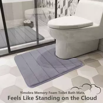 2 шт./компл. коврик для ванной из кораллового флиса U-образный коврик для унитаза Нескользящий быстросохнущий водопоглощающий коврик для ванной комнаты A темно-синий