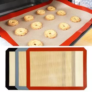 2 шт./компл. коврик для выпечки, высокотемпературный стекловолоконный силиконовый антипригарный прямоугольник, пищевой противень для выпечки, подставка для раскатки теста в духовке, кухонные принадлежности красный