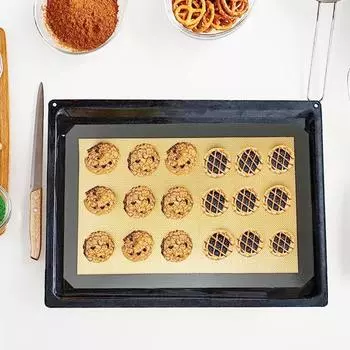 2 шт./компл. коврик для выпечки, высокотемпературный стекловолоконный силиконовый антипригарный прямоугольник, пищевой противень для выпечки, подставка для раскатки теста в духовке, кухонные принадлежности красный