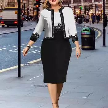 2 шт./компл., красивое банкетное пальто, комплект платьев с цветочным принтом, платье с круглым вырезом, деловая вечеринка, пальто, комплект платьев, женская одежда M темно-синий