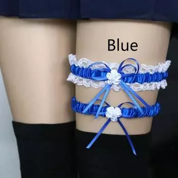2 шт./компл. кружевная подвязка с бантом, сексуальная свадебная подвязка для ног, декор для косплея blue