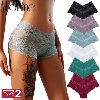 2 шт./компл. кружевные трусики для женщин с цветочным принтом, сексуальное нижнее белье в стиле Cheekie, женское нижнее белье, дизайнерские трусики Finetoo XL