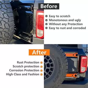 2 шт./компл. крышка петли задней двери багажника автомобиля отделка автомобильные внешние аксессуары декоративная крышка подходит для Ford Bronco 2024 (3 цвета) чёрный
