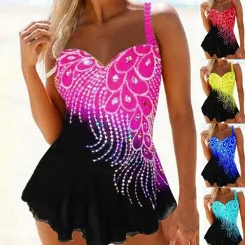 2 шт./компл. купальник танкини сексуальный регулируемый ремень в стиле пэчворк дизайн из двух частей женский купальник для пляжной одежды 3XL розовый