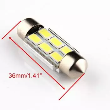 2 шт./компл. Лампа декодирования с двойной точкой 5630-6smd Автомобильная светодиодная лампа Чистый белый свет для чтения 36mm