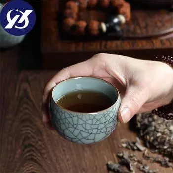 2 шт./компл. маленькая чайная кружка, фарфоровые офисные чайные чашки цвета селадона, керамическая чашка для чая с хрустящей глазурью, чаша для чая 90 мл