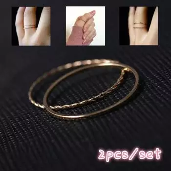 2 шт./компл. Металлическое кольцо с покрытием Темперамент Простое кольцо на фалангу Женский свадебный набор Кольцо для фаланги 9