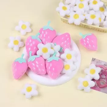 2 шт./компл. милая брошь с милым розовым клубнично-белым цветком для девочек, осень-зима, хлопковый свитер ручной работы ручной работы, сумки, аксессуары, аксессуары