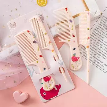 2 шт./компл. милая детская парикмахерская расческа антистатическая заостренная расческа для девочек жёлтый