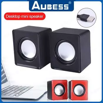 2 шт./компл., мини-компьютерный динамик, USB проводные колонки, универсальный стереозвук, объемный динамик для компьютеров, ноутбуков, ноутбуков синий