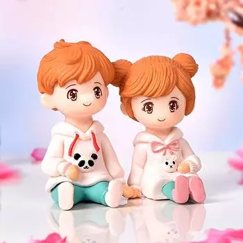 2 шт./компл. мини-свитер пара статуя сказочный сад микро пейзаж домашний декор