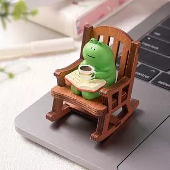 2 шт./компл., миниатюрная лягушка, кресло-качалка, набор фигурок, забавная скульптура лягушки, украшение для стола, милая лягушка, подарок