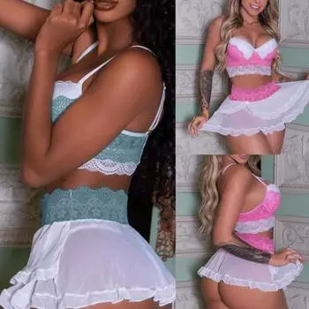 2 шт./компл. модная мини-юбка с беспроводным эффектом пуш-ап, легкий женский облегающий бюстгальтер, мини-юбка, комплект для спальни S