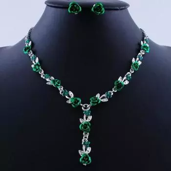 2 шт./компл. модные акриловые розы кулон серьги-гвоздики ожерелье женские ювелирные изделия подарок синий