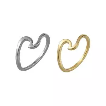 2 шт./компл. модные очаровательные ювелирные изделия из нержавеющей стали, кольца с морской волной 6