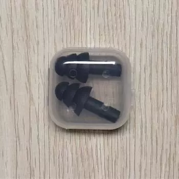 2 шт./компл., мягкие силиконовые беруши, звукоизоляция, защита ушей, защита от шума, храпа, шумоподавление в путешествиях A Black