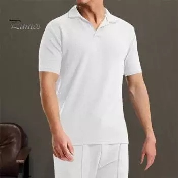 2 шт./компл., мужская летняя повседневная одежда, футболка с v-образным вырезом и короткими рукавами, эластичная резинка на талии, широкие шорты, комплект, спортивная одежда для отдыха с вафельной текстурой 3XL чёрный