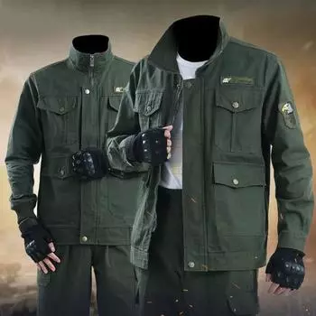 2 шт./компл. мужские комбинезоны, грязеотталкивающие износостойкие мягкие пальто с множеством карманов, костюм для сварки 2XL зелёный