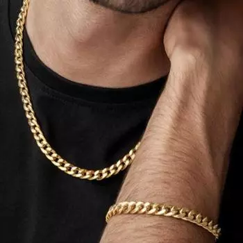 2 шт./компл., мужской комплект ожерелья и браслетов, однотонный хип-хоп, регулируемая длина, стиль омара, выдалбливают, гладкие полированные вечерние клубные украшения для шеи и запястья серебряный