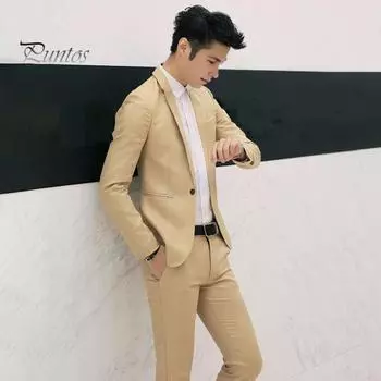 2 шт./компл., мужской костюм, пальто, брюки, комплект с лацканами, длинный рукав, одна пуговица, костюм, пальто, костюм со средней посадкой, комплект брюк, облегающий однотонный костюм, рабочая одежда M белый